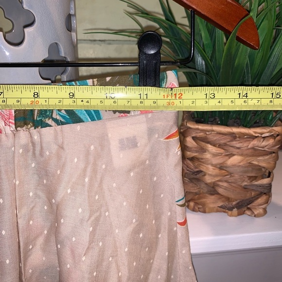 Vintage Deadstock Monsterra & Floral Print Short Sleeve Top & Midi Skirt Set M - Picture 5 of 7